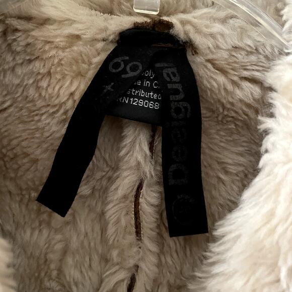 Desigual Festival Embroidered Faux Suede Shearling Boho Jacket Medium EUC - Picture 10 of 11